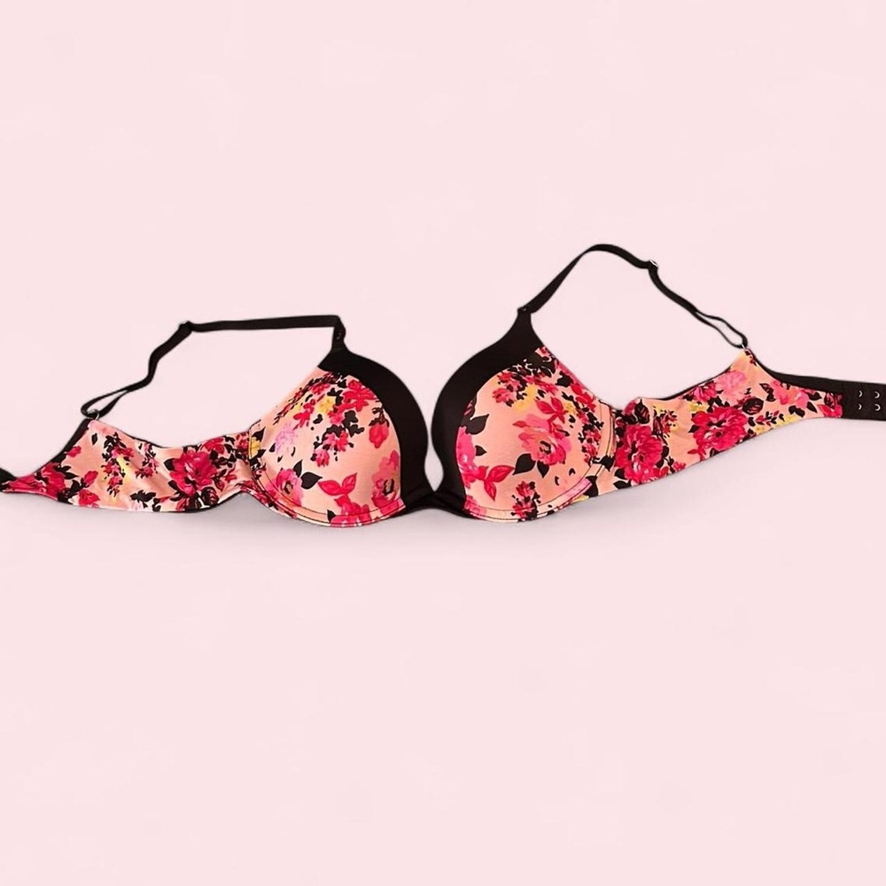 Victoria’s Secret Floral Underwire Push-Up Bra - Pink